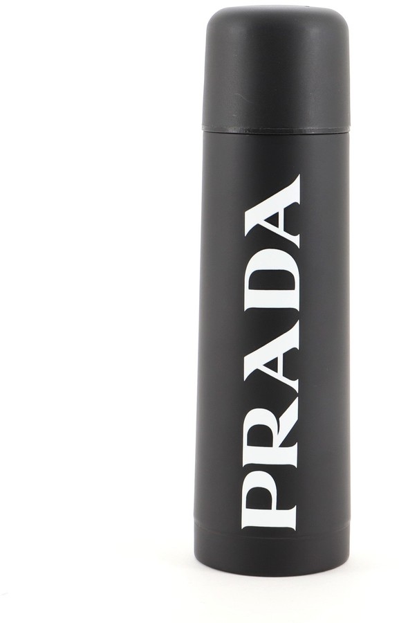 Prada Stainless Steel Insulated Water Bottle, 500 mL, Unisex, Silver