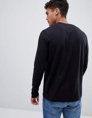 Jack Wills Long Sleeve Logo T-Shirt In Black