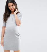 Thumbnail for your product : ASOS Maternity Mini Popper Placket Off Shoulder Bodycon Dress