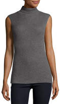 Thumbnail for your product : Neiman Marcus Superfine Sleeveless Ribbed Cashmere Turtleneck