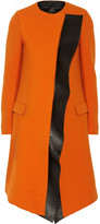 Thumbnail for your product : Neil Barrett Leather-trimmed wool-blend coat