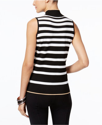 INC International Concepts Petite Striped Bow Graphic Sweater, Only at Macy's