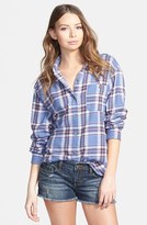 Thumbnail for your product : Mimichica Mimi Chica Plaid Cotton Flannel Shirt (Juniors)