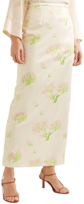 BERNADETTE Norma Floral-print Satin Skirt