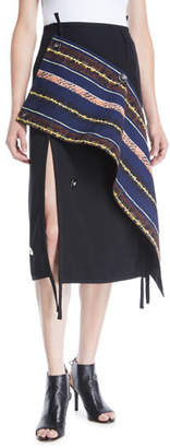 3.1 Phillip Lim Deconstructed Asymmetrical Wool Midi Skirt