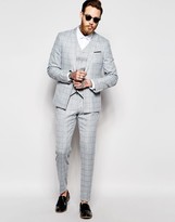 Thumbnail for your product : ASOS Skinny Suit Jacket In Light Blue Check