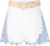 Belted Embroidered Shorts 