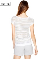 Thumbnail for your product : White House Black Market Petite Short Sleeve Stitchy V-Neck Pullover