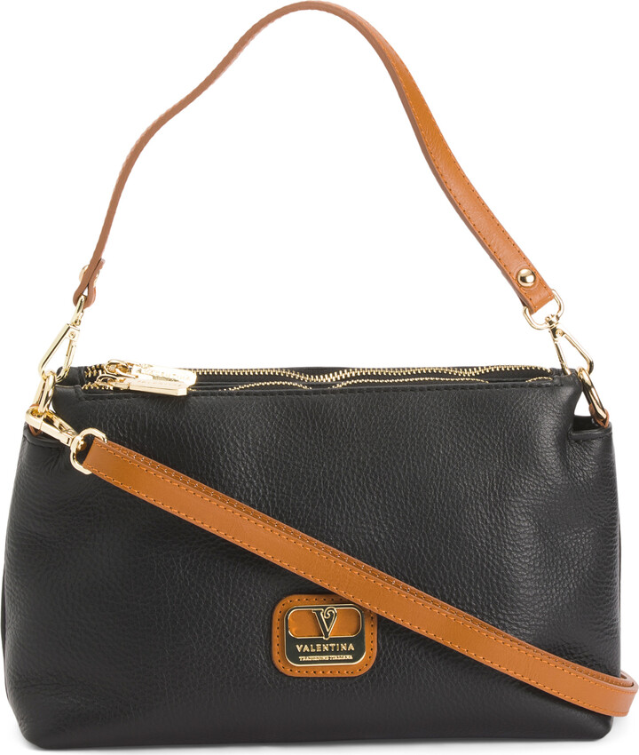 Valentina Made In Italy Leather Triple Entry Crossbody ShopStyle
