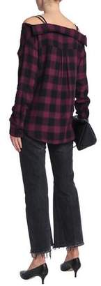Bailey 44 Cold-shoulder Checked Flannel Top