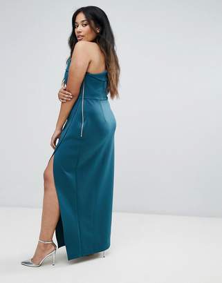 ASOS Curve CURVE One Shoulder Maxi Dress with Exposed Zip