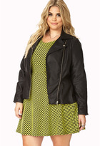 Thumbnail for your product : Forever 21 Quilted Peplum Faux Leather Jacket