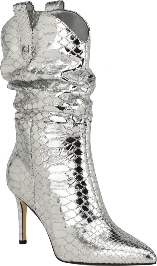 silver crocodile fashion trendy boot for winter 