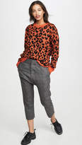 Thumbnail for your product : R 13 Orange Leopard Cashmere Sweater