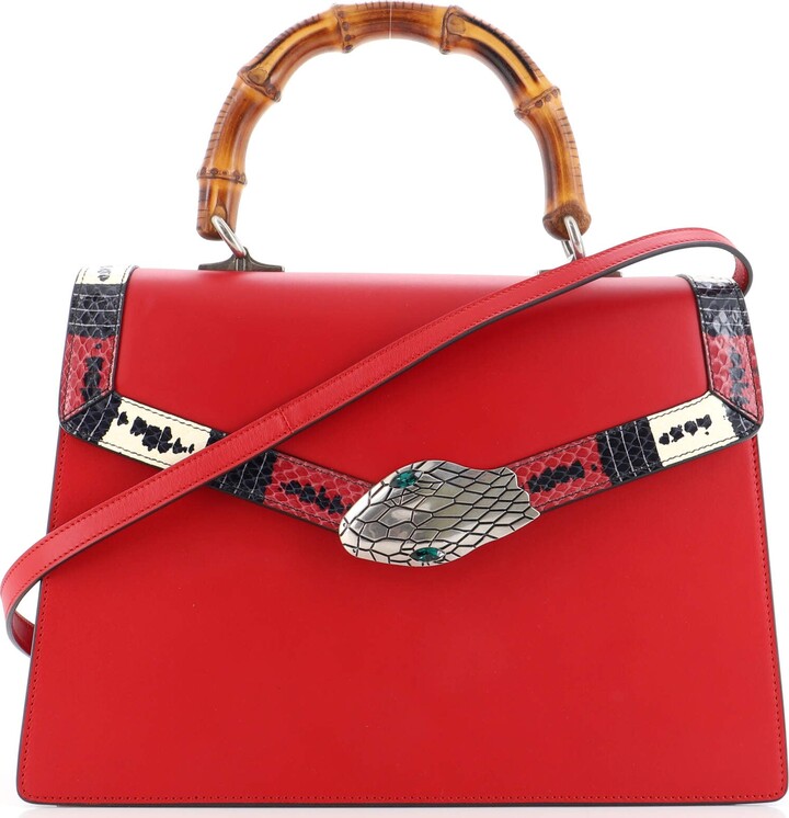 Gucci Lilith Top Handle Bag Leather with Snakeskin Medium ShopStyle
