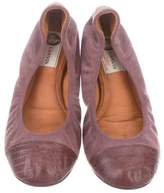 Thumbnail for your product : Lanvin Cap-Toe Suede Flats