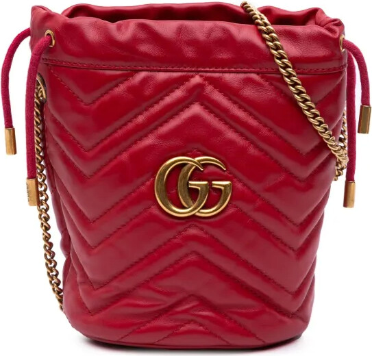Gucci Pre-Owned 2016-2024 Small GG Marmont Matelasse Leather bucket bag