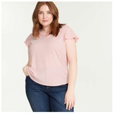Thumbnail for your product : Joe Fresh Women+ Flutter Sleeve Tee, Pastel Yellow (Size 2X)