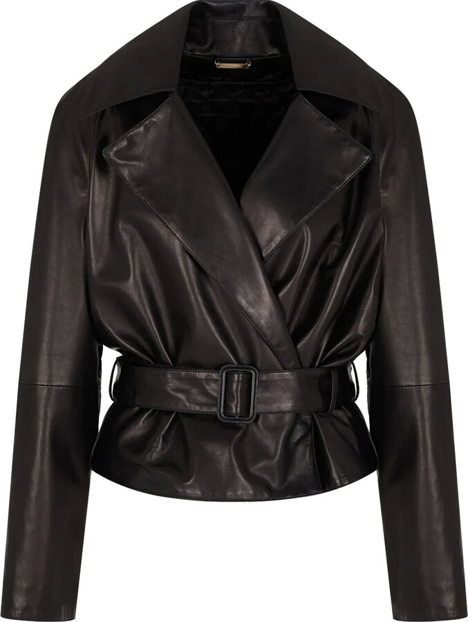 Giorgio Armani Belted Leather Jacket