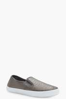 Thumbnail for your product : boohoo Jessica Metallic Snake Embossed Skaters