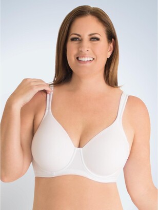Leading Lady The Brigitte Full Coverage Underwire - Molded Padded Seamless Bra, 5028-White , Size: 44 / D