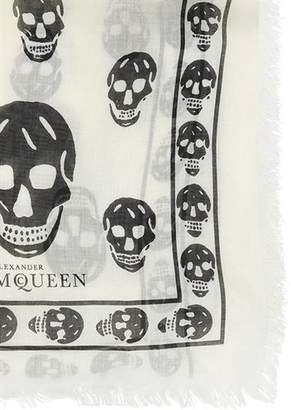 Alexander McQueen Skull Printed Muslin Scarf