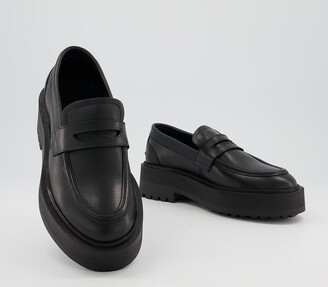 Office Foresight Smooth Sole Chunky Loafers Black Leather