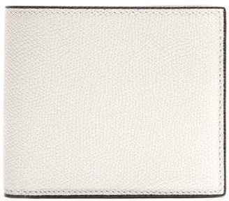Valextra Bi-fold Grained-leather Wallet - White