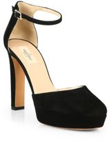 Thumbnail for your product : Valentino Suede Ankle-Strap Pumps