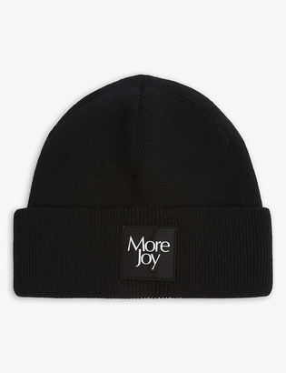 More Joy print wool beanie hat