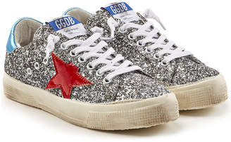 Golden Goose Deluxe Brand 31853 May Glitter and Leather Sneakers