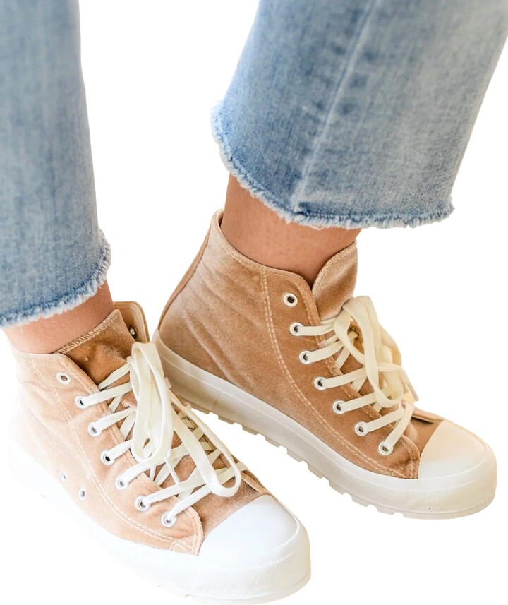 Corkys Footwear Run Me Down Velvet High Tops In Tan