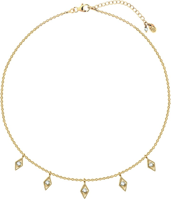 Charlotte's Web Jewellery Gold / Blue Medina Gold Charm Necklace - Blue Topaz