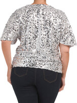 Thumbnail for your product : WD.NY Plus All Over Sequin Tunic With Flutter Sleeves
