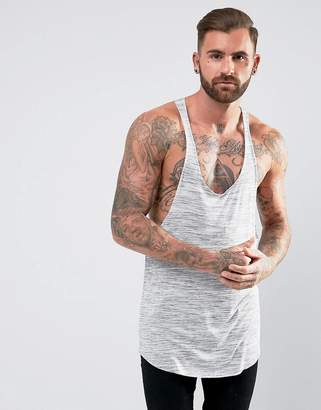 ASOS Extreme Racer Back Vest In Inject Fabric Vest In Off White