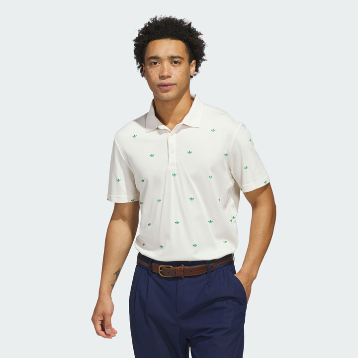 adidas Originals Printed Trefoil Polo Shirt Chalk White S Mens