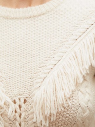 Altuzarra Buckeye Fringed Cable-knitted Sweater - Ivory
