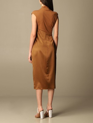 Theory Dress Midi Dress In Satin And Stretch Cotton