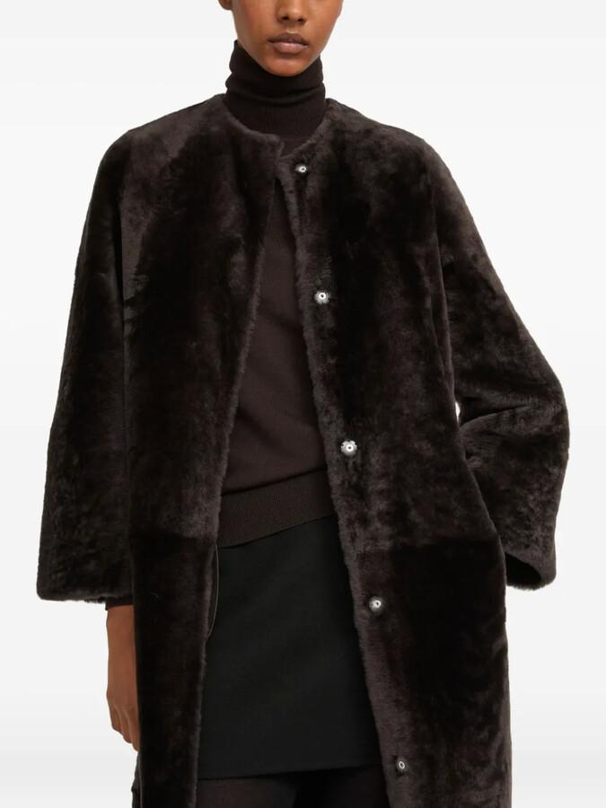 Yves Salomon Draped Shearling Coat