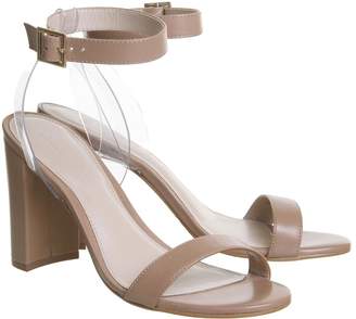 Office Hexagon Single Sole Sandals Nude Leather