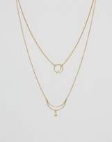 Thumbnail for your product : ASOS Twin Crescent Multirow Necklace