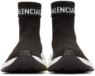 Balenciaga Black Logo Speed High-Top Sneakers