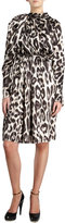 Thumbnail for your product : Lanvin Leopard Print Gathered Shoulder Dress
