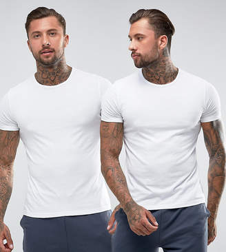 Emporio Armani Cotton Crew Neck T-Shirts 2 Pack In Muscle Fit