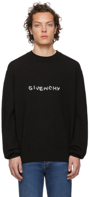 Givenchy Black Stitch Logo Sweater - ShopStyle