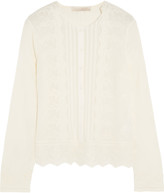 Thumbnail for your product : Vanessa Bruno Badia embroidered silk crepe de chine top