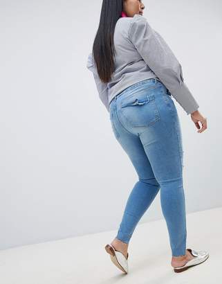 Urban Bliss Plus Distressed Ripped Skinny Jean in Light Wash