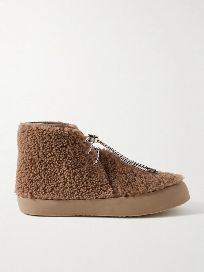 Le Monde Beryl Desert Shearling Ankle Boots - Neutrals