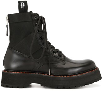 R 13 Chunky Sole Panelled Boots