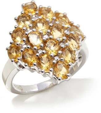 Ravenna Gems Oval Gemstone Cluster Sterling Silver Ring